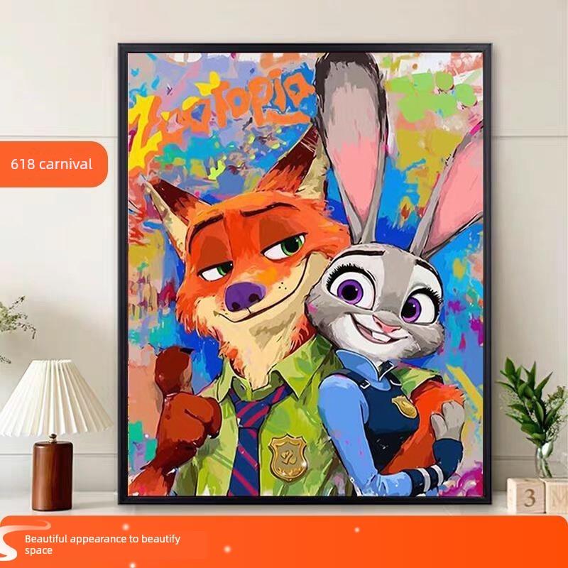 疯狂动物城钻石画2025新款高颜值女孩子手工diy砖石粘贴画十字绣