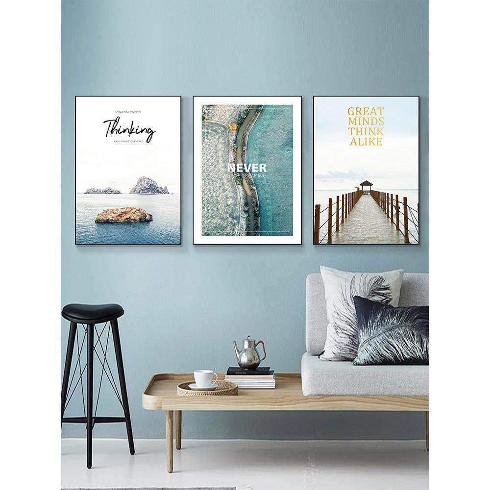北欧风客厅装饰画沙发背景墙挂画风景画餐厅墙画现代简约卧室壁画