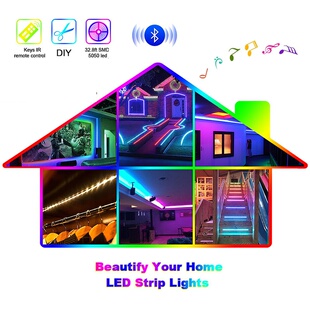 wifi手机APP控制12v5050灯带led灯条防水RGB七彩灯带套装可调光