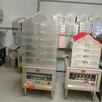 锈不钢皮多层电气两用仿凉皮机大型翻盖式手工圆形XDK米皮酿蒸箱