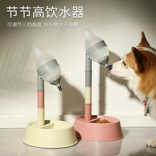 不湿嘴猫咪大容量围栏喂食器不插电防打翻 狗狗滚珠饮水器宠物立式