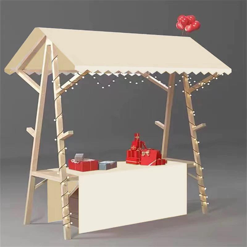 网红款移动集市摊位可折叠户外棚摆摊实木展示架促销花车夜市架子