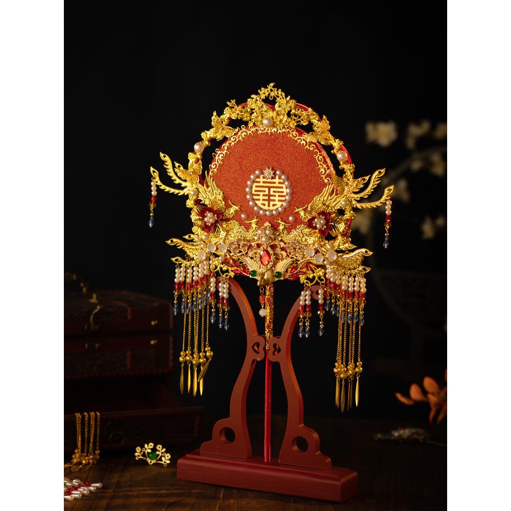 舞绣缘新娘结婚团扇高级婚礼送礼物婚扇中式手捧花手工diy材料包