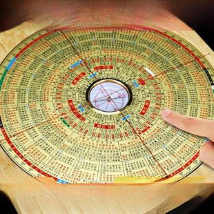 金锁玉关罗盘高精度专业指南针过路走马罗经仪八寸砂水罗庚摆件