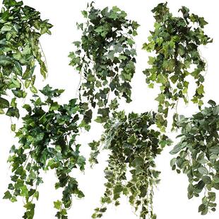 欧式仿真壁挂常春藤爬山虎网纹叶室内墙面顶洞管道遮挡装饰绿植物