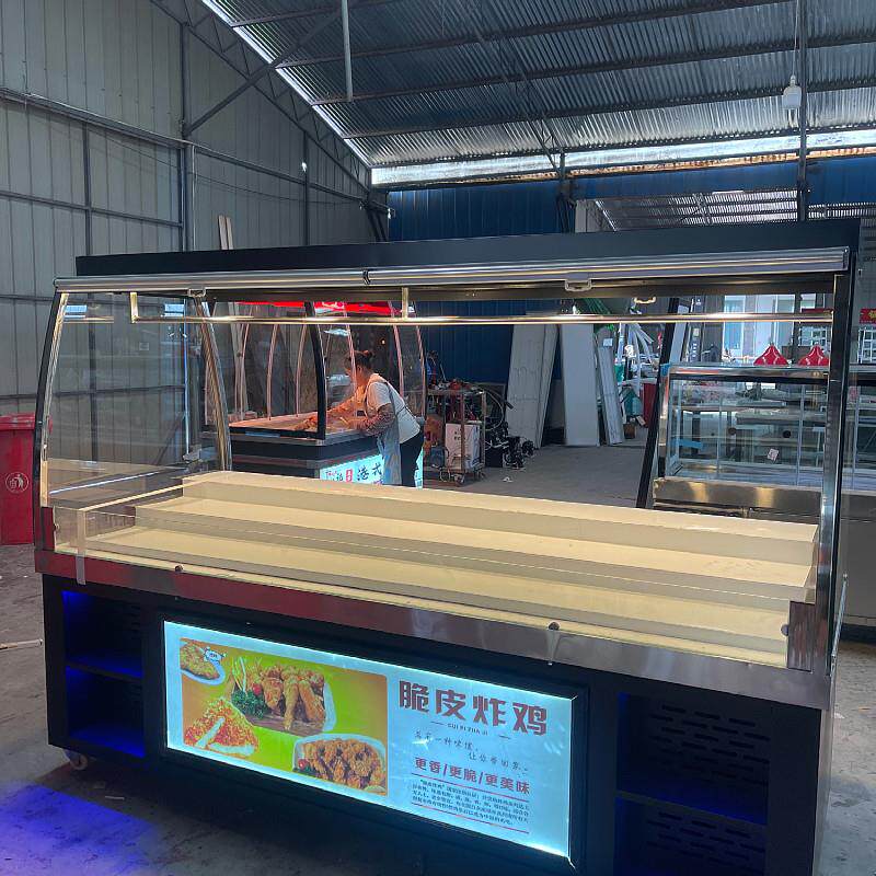 炸鸡皇后展示柜明档超市熟食小吃保鲜柜台脆皮炸鸡保温加热展示柜