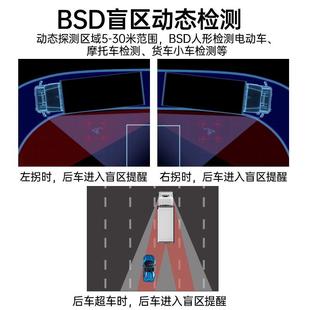 7寸BSD声光喇叭报警器盲区四路高清监控一体机货车行车记录仪24v