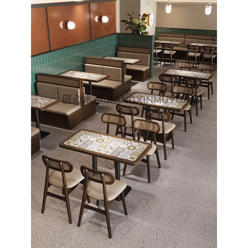 卡座沙发商用餐厅实木餐桌定制靠墙奶茶店咖啡厅茶楼饭店桌椅组合,商业/办公家具,卡座,淘宝优惠券,粉丝福利购,淘宝优惠卷