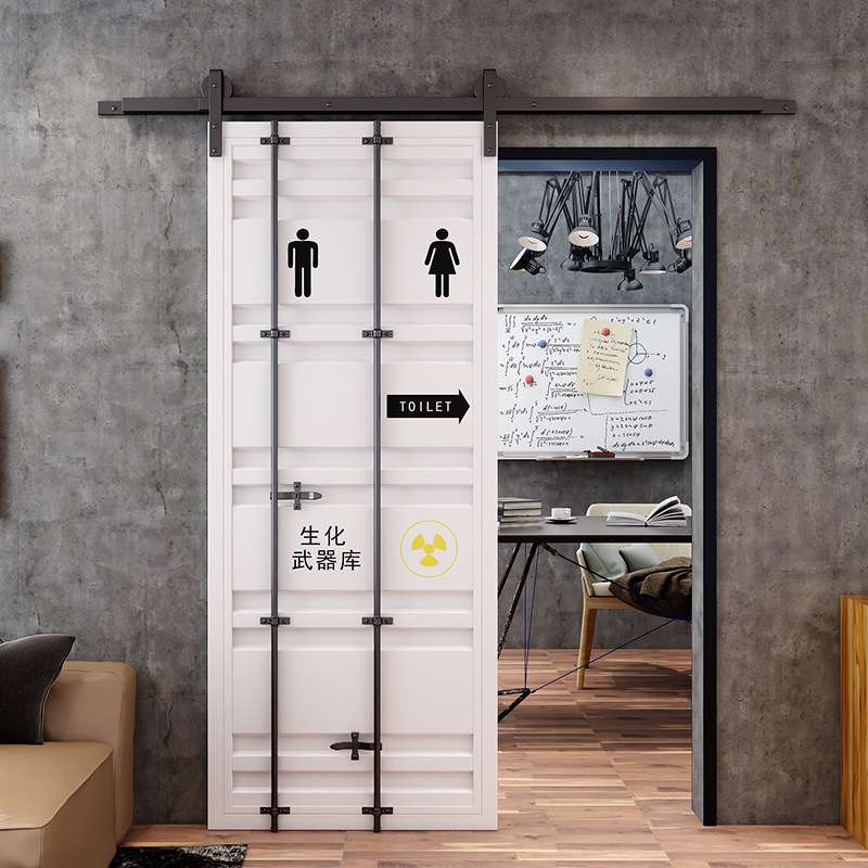 铁艺复古工业风集装箱门谷仓门吊轨推拉滑轮厨房厕所门卫生间移门