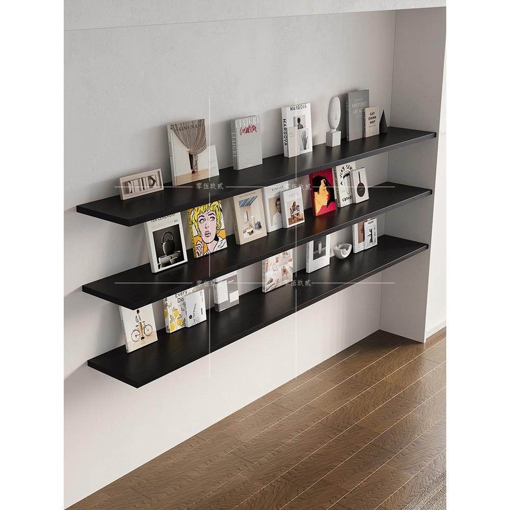 实木一字隔板黑色置物架简约现代客厅电视背景墙收纳悬空壁挂层板,住宅家具,搁板/置物架/家用陈列架,淘宝优惠券,粉丝福利购,淘宝优惠卷