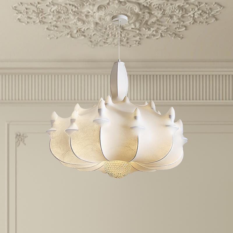 轻法式蚕丝吊灯覆古客厅灯日式饭厅卧室灯具简约现代设计师款灯具