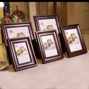 实木欧式实木相框覆古摆台挂墙画框7寸 6 8 10 大12 A4木质相架
