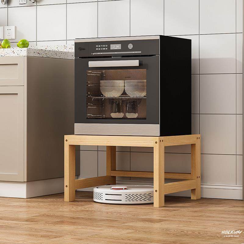 U消毒柜置物架厨房台面落地多层微波炉洗碗机底座垫高实木架子