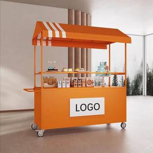 欧式铁艺花车户外集市网红地摊摆摊手推车小吃夜市移动摊位小推车