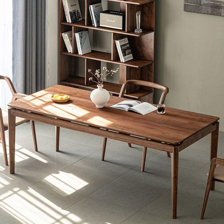 北欧简约黑胡桃木餐桌全实木客厅大工作台书桌办公桌饭桌电脑桌