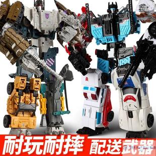 孩之星变形玩具守护神G1混天豹大飞机坦克汽车5组合体机器人