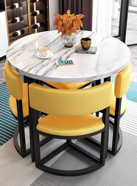 简纳餐小户型家用阳桌台休闲桌椅商约铺会客休UYV闲接待可收桌椅