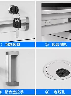 制厂家钢制铁公电脑LH-25515桌办公室员工带抽屉锁钢架办公桌钢皮