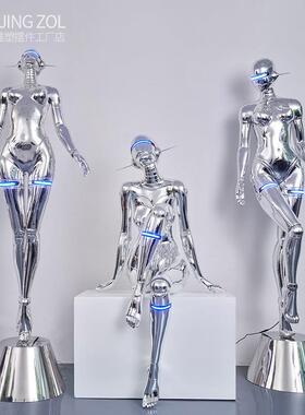 商场KV玻璃钢摆件基潮流T夜Z157店女山装饰品姬机械酒吧空大型网