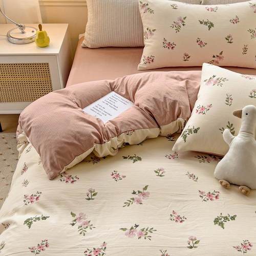 四件套床用品单床单被套纯棉水RCI洗棉床上笠被罩学床生宿舍人三