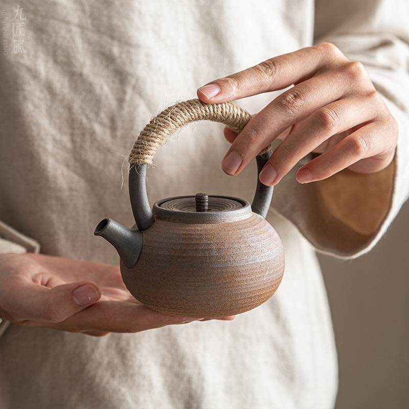 匠风粗陶小号提梁壶九工夫茶具手提壶泡茶陶瓷日式单无品牌/壶家