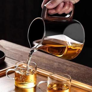 茶茶水分离泡073茶壶玻璃全内胆家用沏茶过滤按压式 大具型中冲式