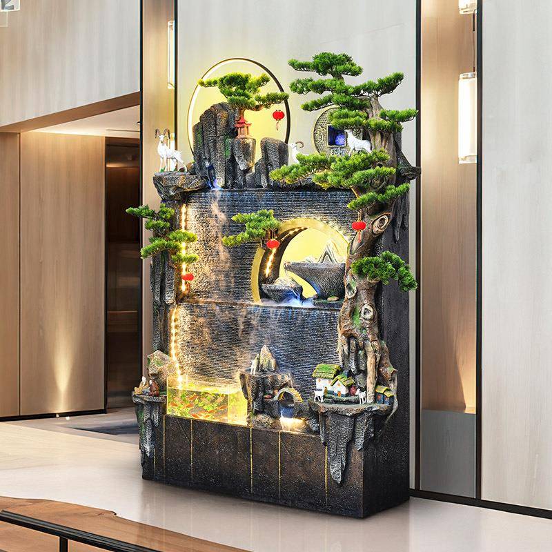 大型喷户外假山流水泉鱼池景饰观酒店公司客厅庭院环花园tb-71122