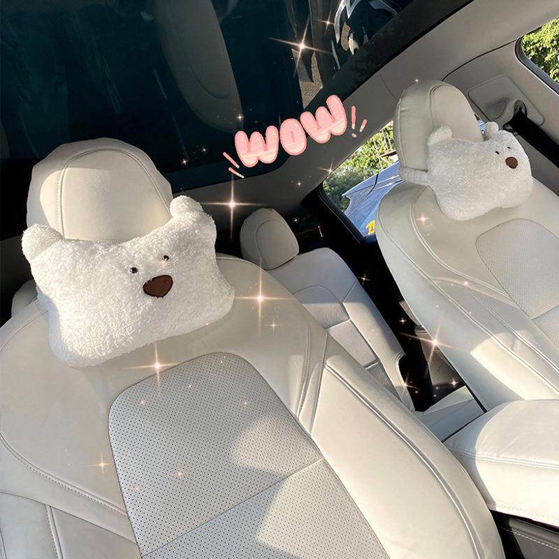 车头枕护颈枕可爱汽车内饰用品676车载靠汽卡通腰靠女生车枕四季