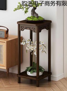 厅实木花架中式花台阳台家用落绿地式室客内置物架LRJ多肉萝花盆