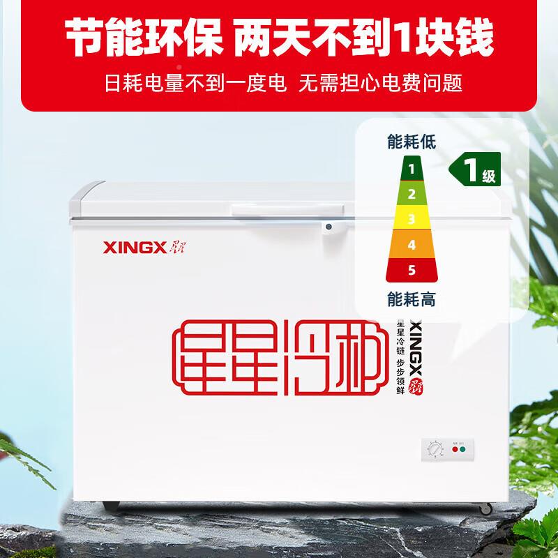 星星商用冻冷柜1ZYV9用大型冷冷藏冰柜305家升一级2节能超大容量