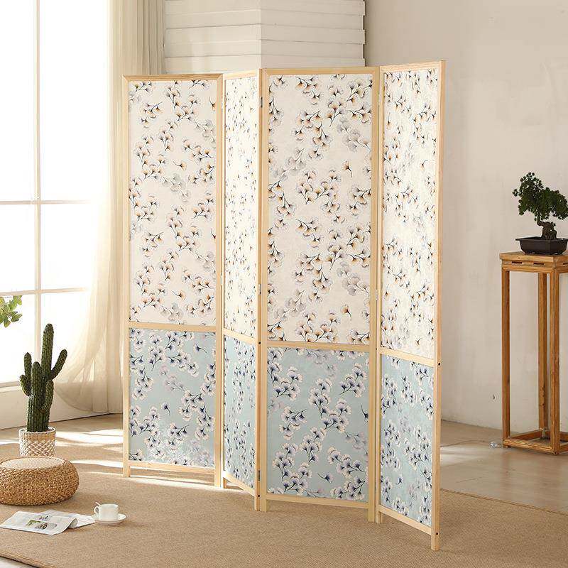 实木布艺J屏用风隔断现代简约时尚移动折屏座屏玄关BXF家办风公屏