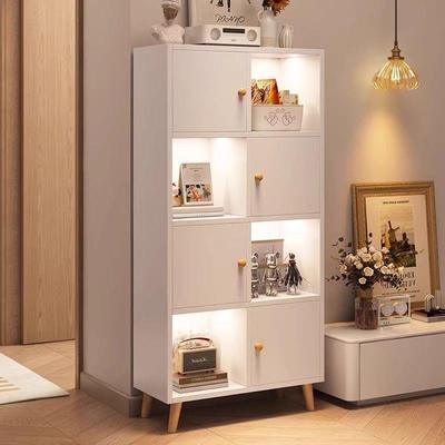 书架置物架落地用柜简易多层客厅家子带收纳储物柜窄门缝AVQ墙角