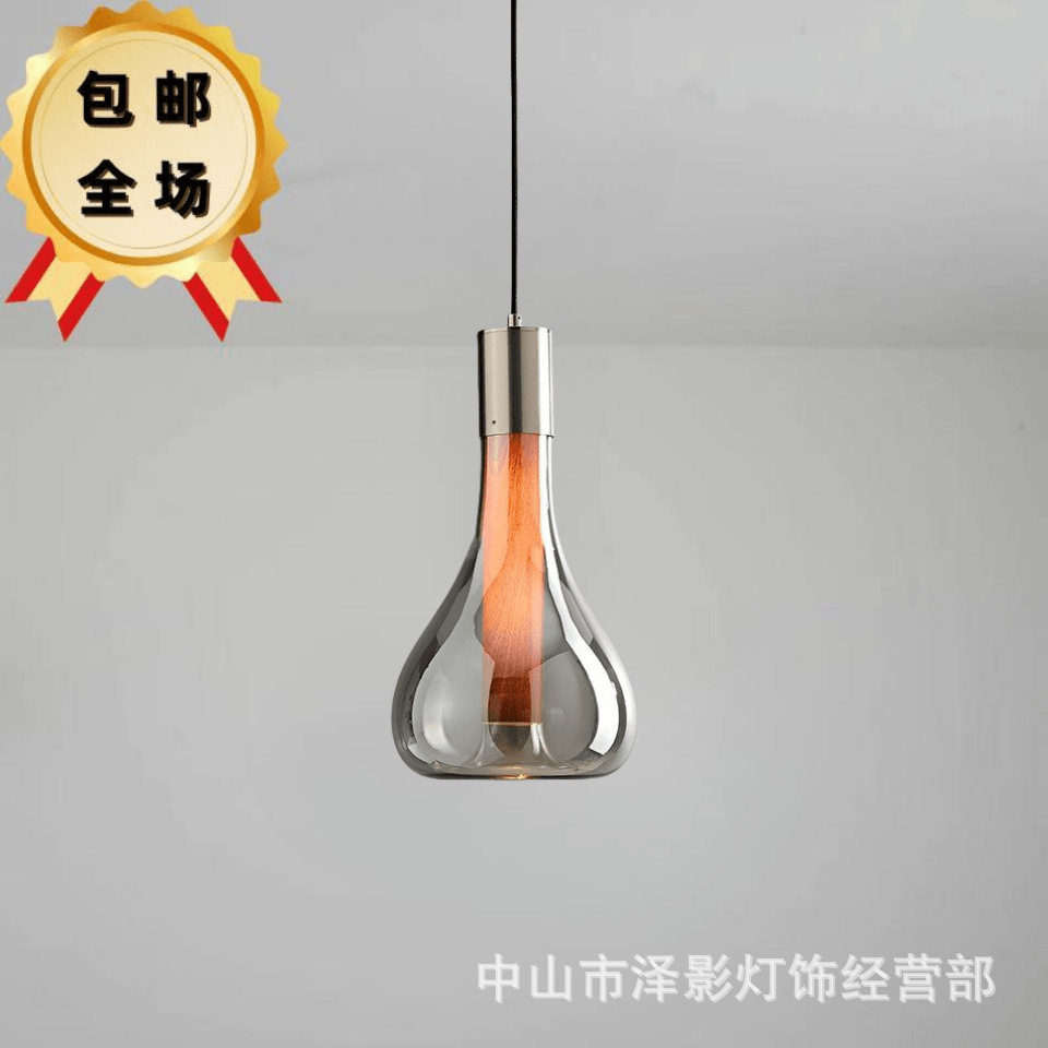 意大利餐厅吊灯单头设计师简约创意吧台样板房岛台玻离装饰吊灯