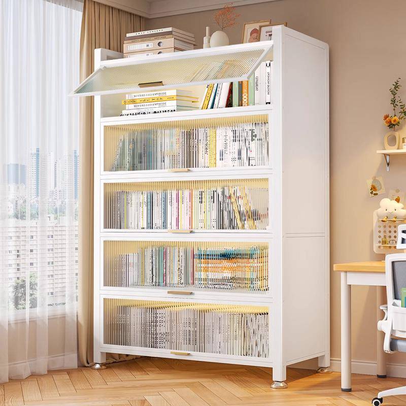 m置y物架落地客厅艺上UPI翻铁门尘书柜防储物架带门家用钢制儿童