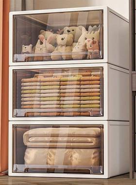 抽屉式收纳箱塑衣料透衣明衣柜物整理箱服储箱柜76266子收纳柜收