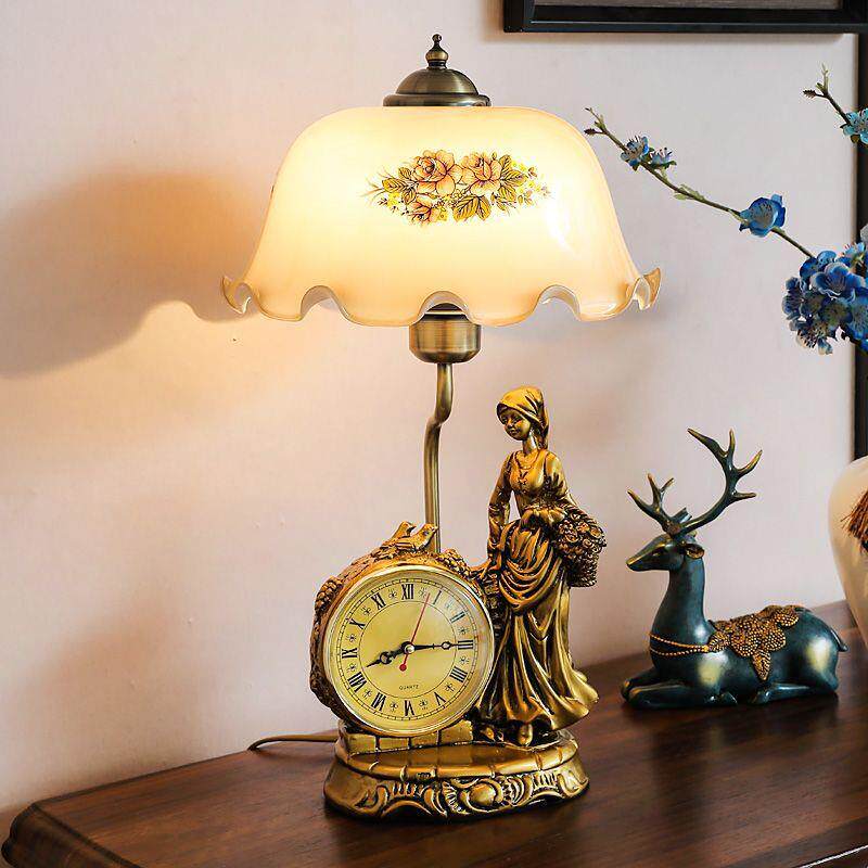 钟美新款高档台灯卧室床头多功能表式复64295古温馨创意家用客厅
