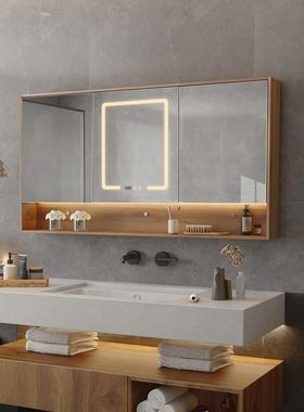 B437OEN伯仑智led能带灯开镜柜挂墙式带放格浴室置L物柜卫生间实