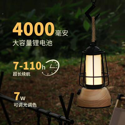 美式复古台灯煤油灯手提卧夜室房间床头LMD-6464装饰眠充电氛无线