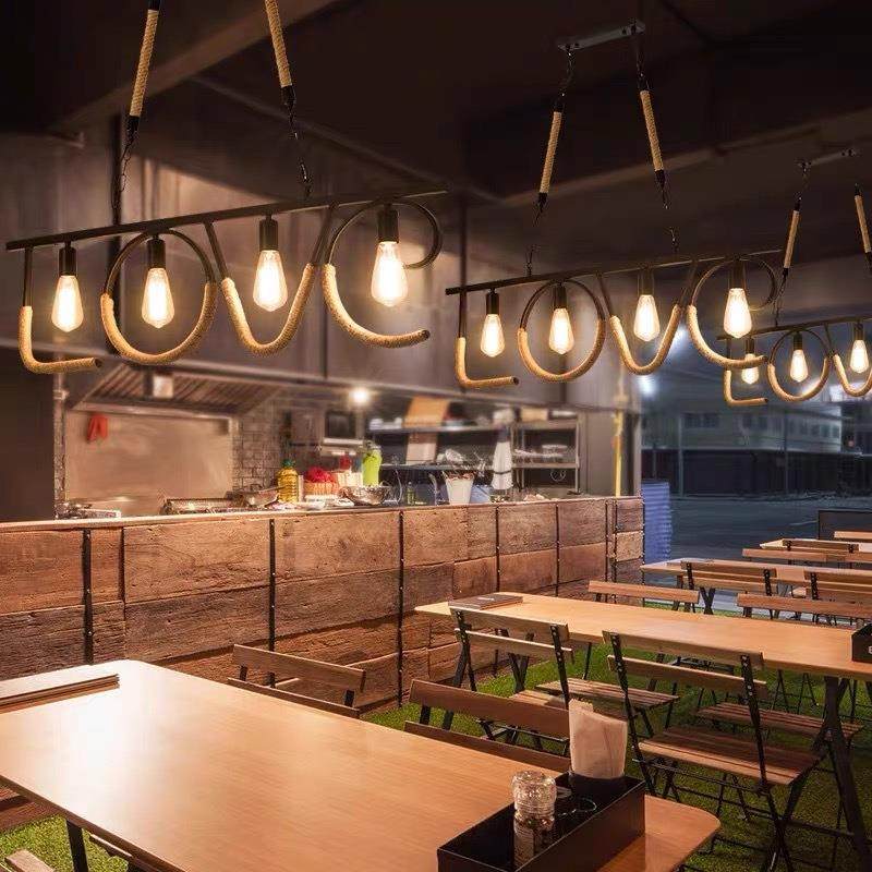 复美式古工业风怀吊灯143酒吧餐吧旧浪服漫字母吧台装店麻绳铁艺,家装灯饰光源,智能吊灯,淘宝优惠券,粉丝福利购,淘宝优惠卷