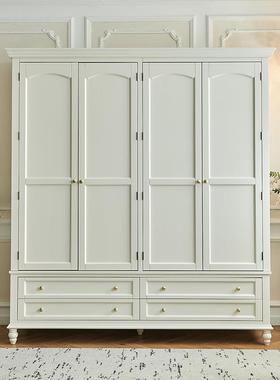 帝罗堡白ACI奶油全风实木衣卧柜美式色家用室二三四门樱桃木大衣