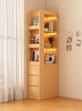 实木儿童架转角储物柜一40468体书夹缝收纳角柜小边柜床头小柜窄