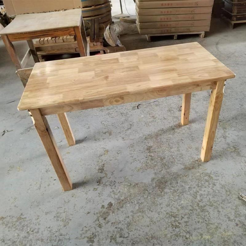 纯橡胶木木方桌长桌实家用乐吃饭餐桌餐馆大木排档小大发吃店农家