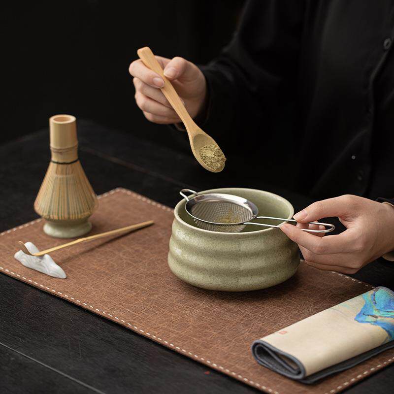 日式海MCTZ2505点道茶纹圆韵抹茶八件套陶瓷茶碗茶筅浪立百本立过
