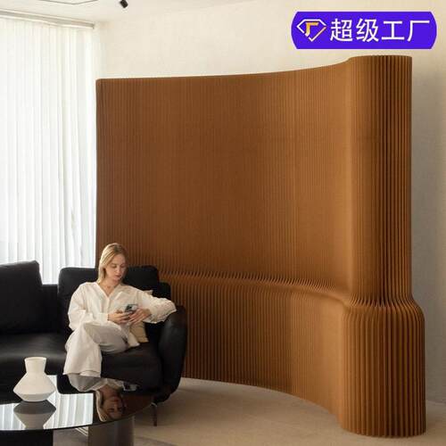 屏风隔断风琴纸墙公室玄关 直播间背景分隔 轻浅屏风挡板隔
