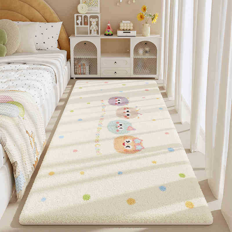 地毯卧室耐脏易打理仿羊绒地毯卡通儿童房床边毯家用毛绒飘窗垫
