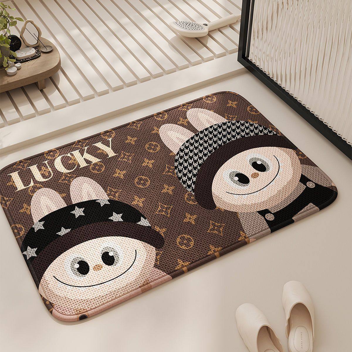 labubu拉布布亚麻编织地垫浴室卫生间吸水防滑脚垫洗手间耐脏地毯,居家布艺,家用脚垫,淘宝优惠券,粉丝福利购,淘宝优惠卷