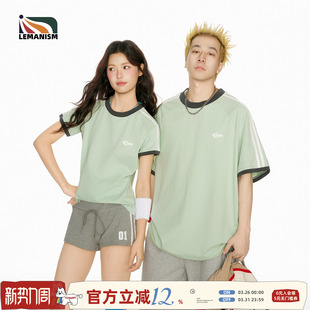 潮流两条杠T恤短袖 情侣半袖 男款 新款 女上衣 2026夏季 lemanism美式