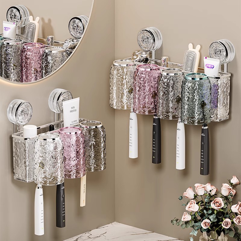 吸盘牙刷置物架壁挂式免打孔