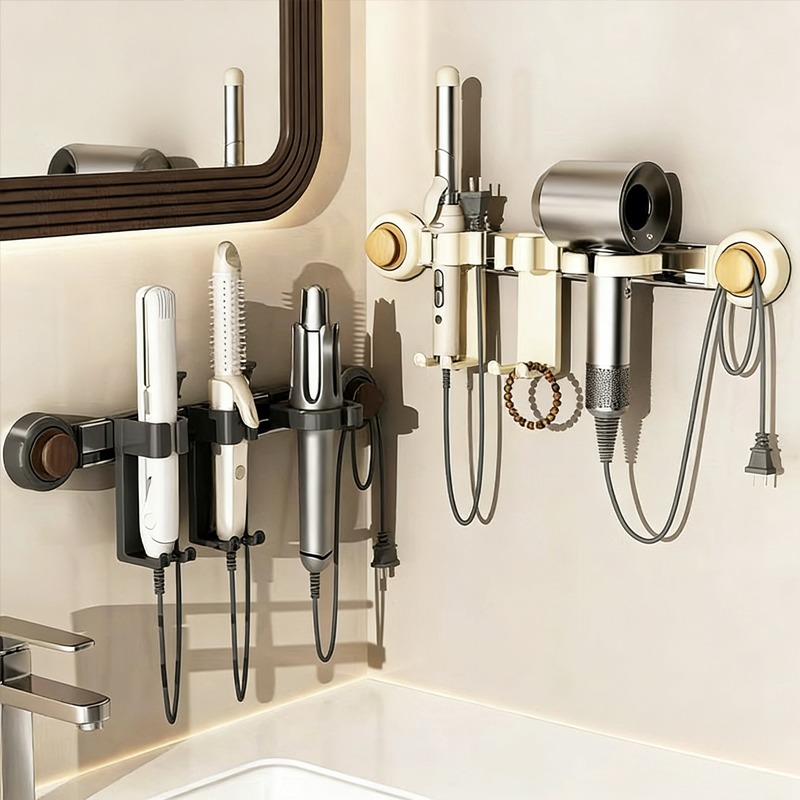 吸盘电吹风机免打孔卷发棒支架