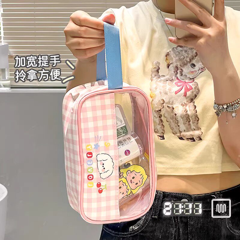 正畸便携洗漱包女士出差旅行专用头等舱航空防水透明袋可爱化妆包